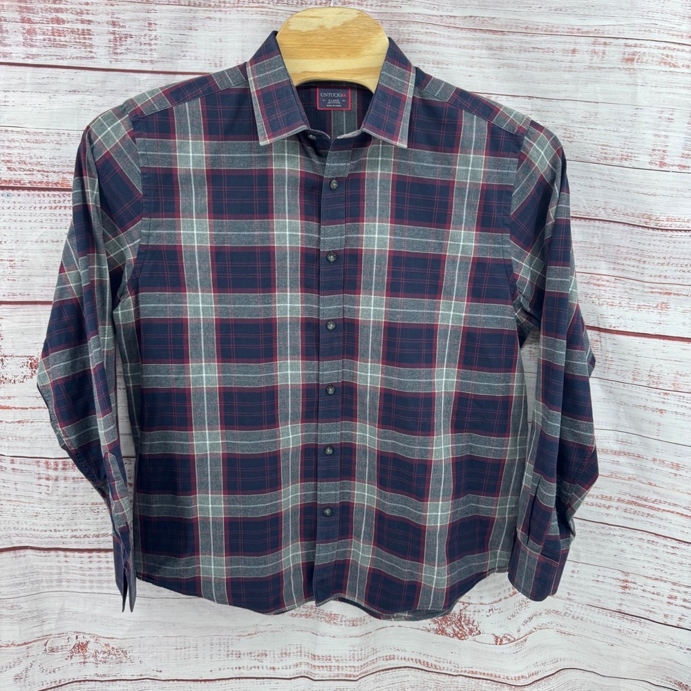 UNTUCKit Shirt Mens XL Long Sleeve Plaid Button Down Casual‎ Preppy